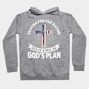 Praying For Our Nation Jesus American Flag Patriot Christian Hoodie